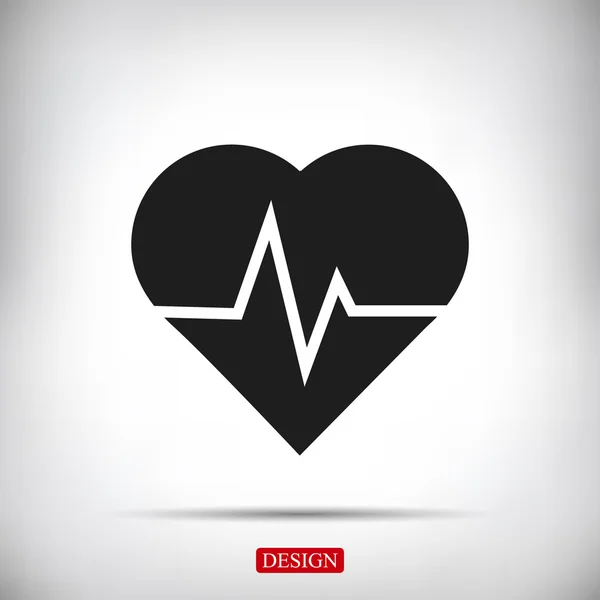 Herzschlag-Vektorsymbol — Stockvektor
