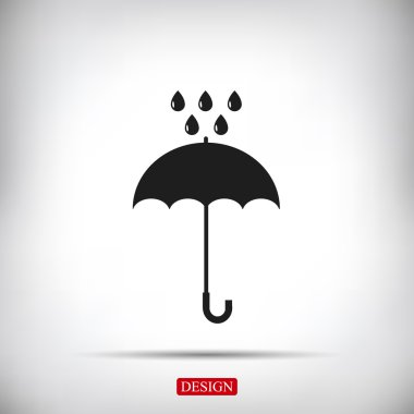 Şemsiye ve yağmur damla simgesi