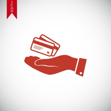 elinde kredi kartı simgesi