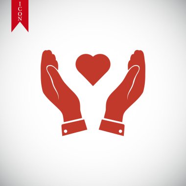 Ellerin simgesinde kalp