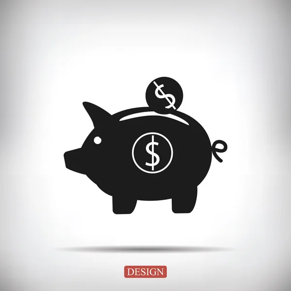 Ikon vektor bank piggy - Stok Vektor