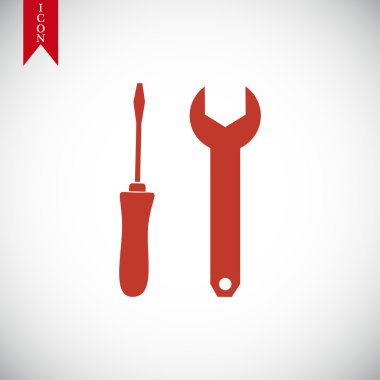 İngiliz anahtarı ve tornavida simgesi