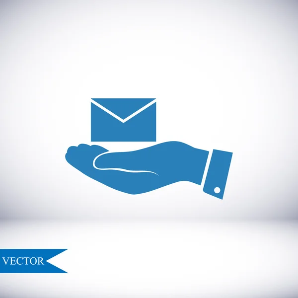 E-Mail in der Hand Symbol — Stockvektor