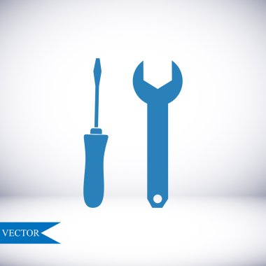 İngiliz anahtarı ve tornavida simgesi