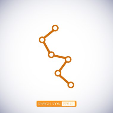 Diyagram düz simgesi 