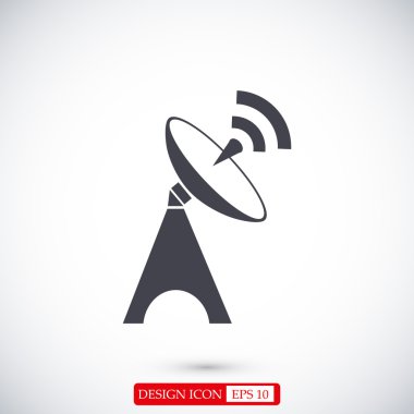 Uydu anten düz simgesi