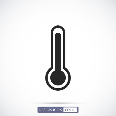 termometre düz simgesi