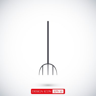 Bahçe çatal düz simgesi