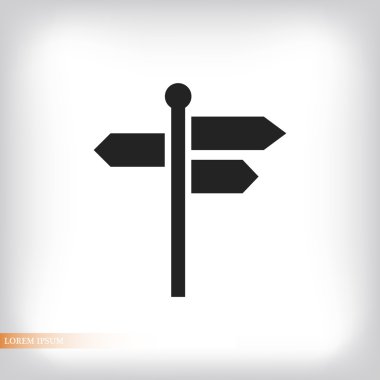 yön tabelası düz simgesi