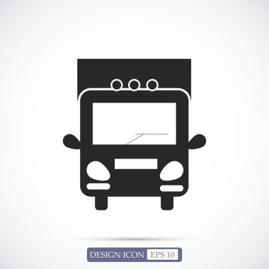 Kamyon işareti düz simgesi