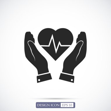 Kalp ve el simgesi