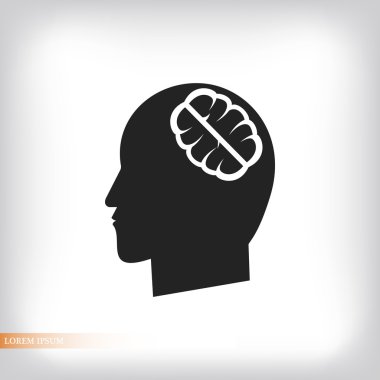 Beyin düz simgesi