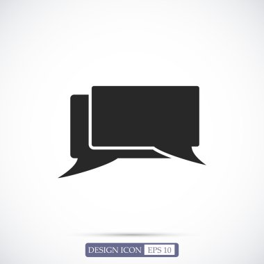 Konuşma kabarcıklar düz simgesini