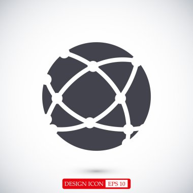 Küresel teknoloji düz simgesi