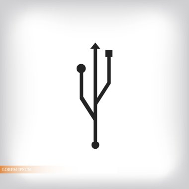 USB düz simgesi