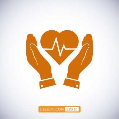 Kalp ve el simgesi