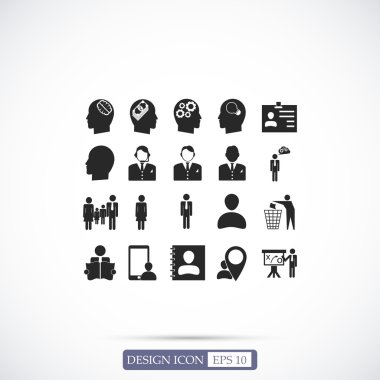 İşadamı düz Icons set