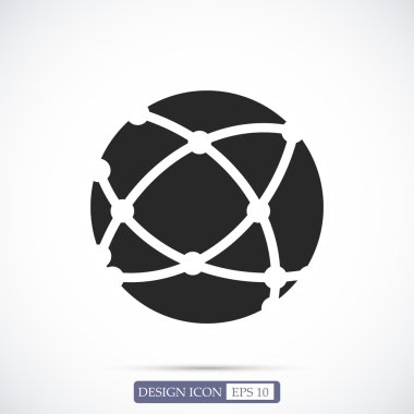 Küresel teknoloji düz simgesi