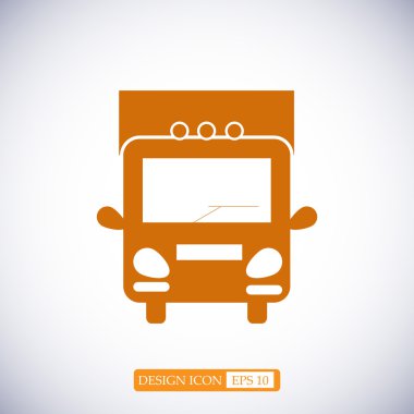 Kamyon işareti düz simgesi