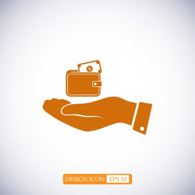 M-cüzdan'el düz simgesi