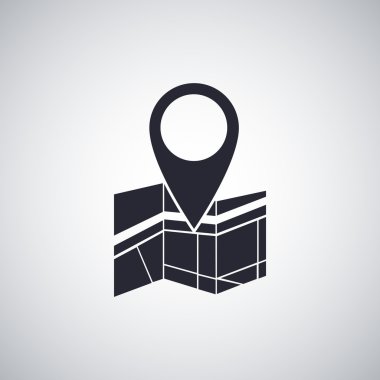 İğne yassı simgesiyle harita