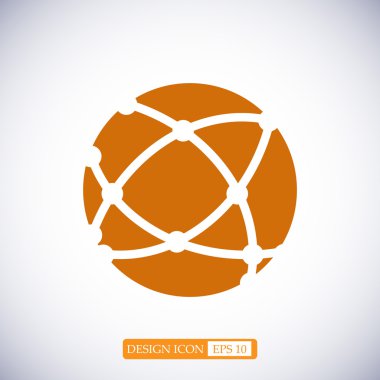 Küresel teknoloji düz simgesi