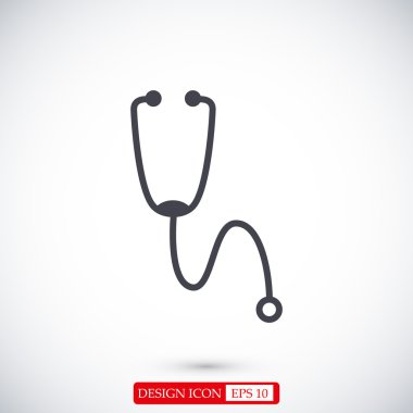 stetoskop düz simgesi