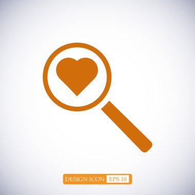 kalp arama düz simgesi
