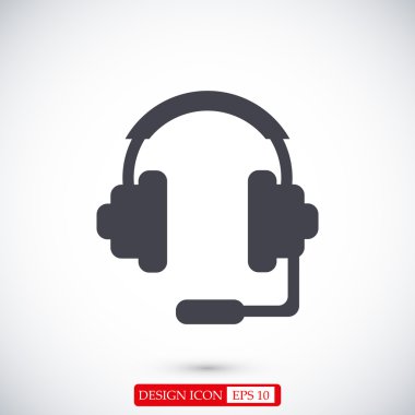 Kulaklık düz simgesi
