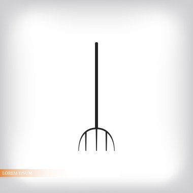 Bahçe çatal düz simgesi