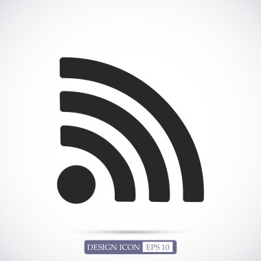 sinyali düz simgesi