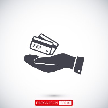 elinde kredi kartı simgesi