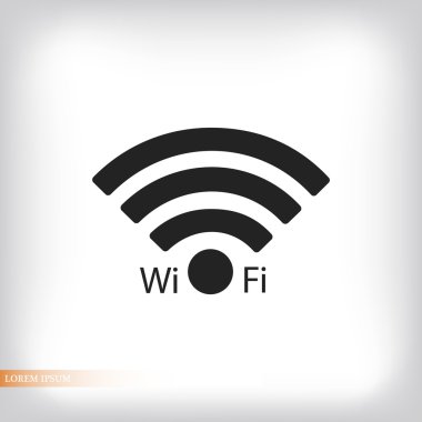 Wi-fi düz simgesi