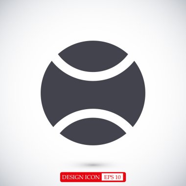 Tenis topu düz simgesi