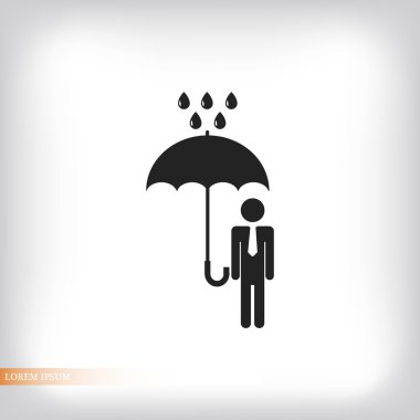 bir şemsiye yağmur adam