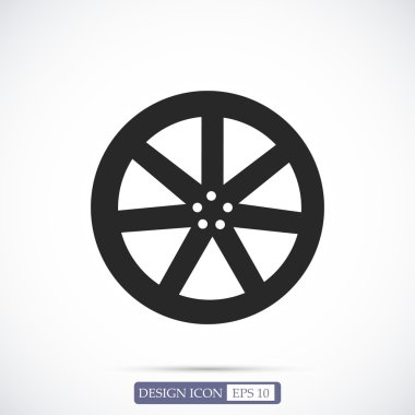 tekerlek disk düz simgesi