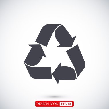 Geri dönüşüm işareti düz simgesi