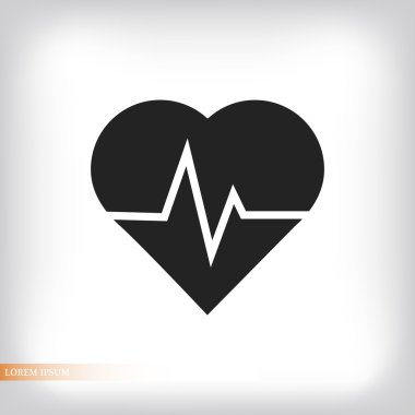 Kalp atışı düz simgesi