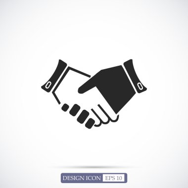 heandshake düz simgesi