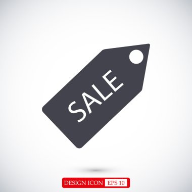 Satılık etiketi düz simgesi