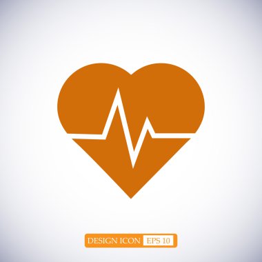 Kalp atışı düz simgesi