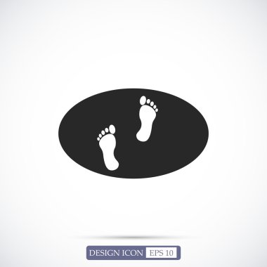 ayak izleri düz simgesi