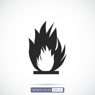Yangın düz simgesi