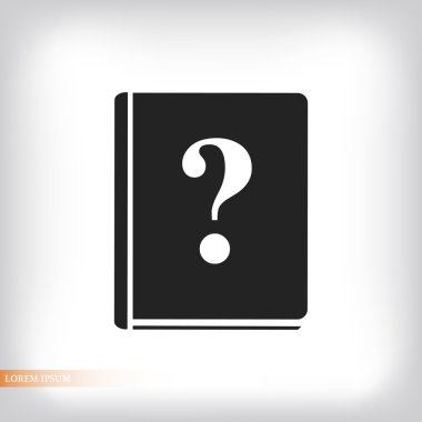 kitap ve soru işareti simgesi