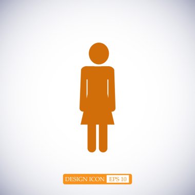Kadın düz simgesi