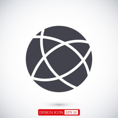 Küresel teknoloji düz simgesi