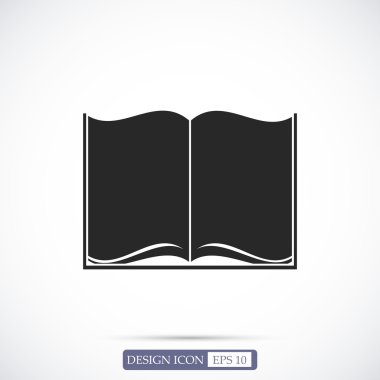 Açık kitap düz simgesi