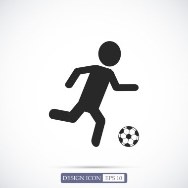 Futbol oyuncu siluet düz simgesi 