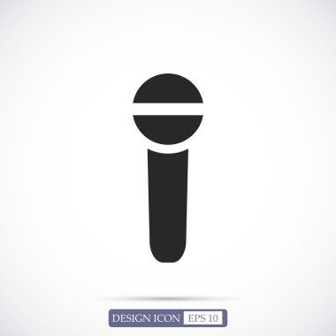 mikrofon düz simgesi