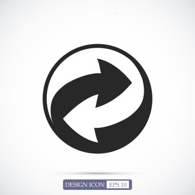 Geri dönüşüm işareti düz simgesi